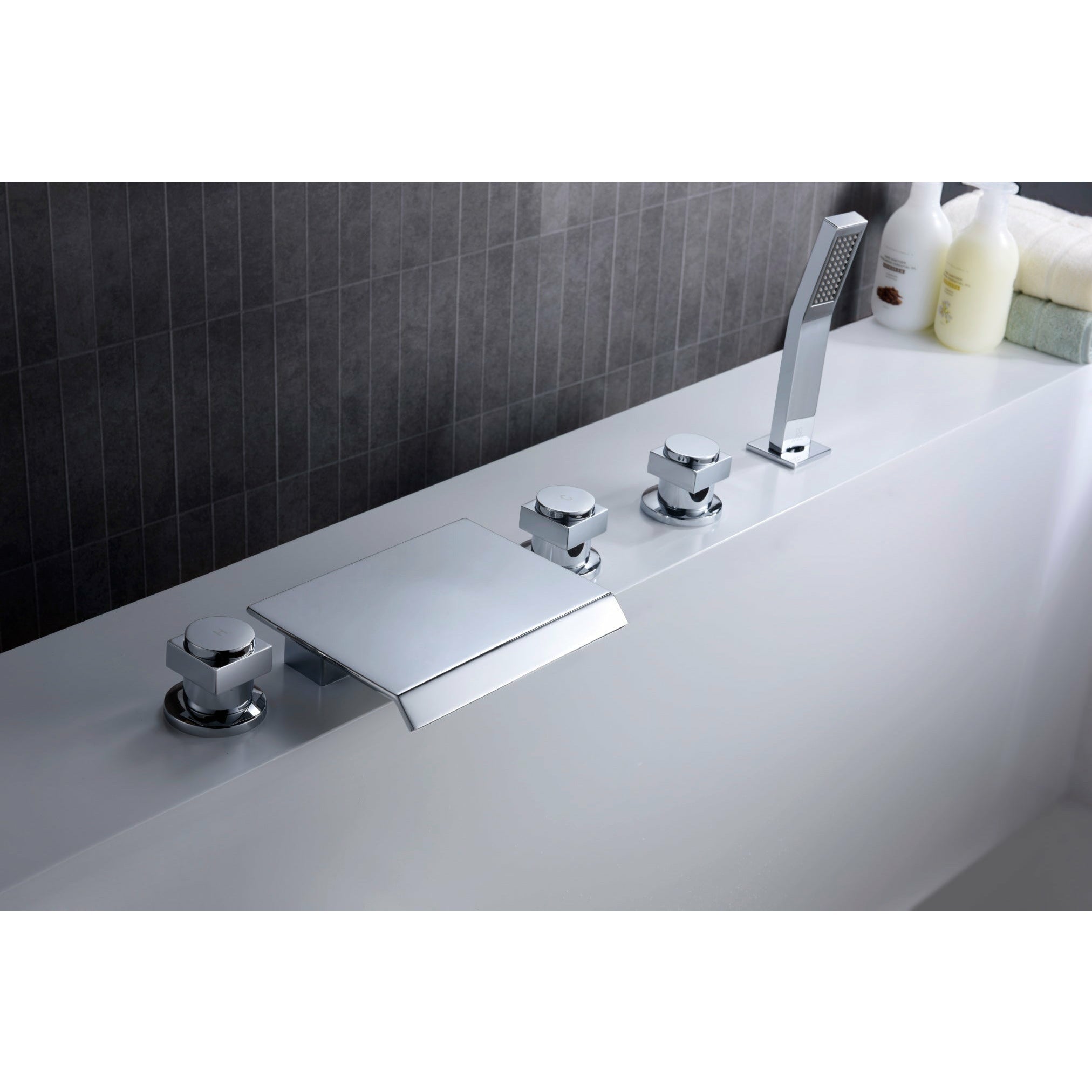 Anzzi Guaira 3-Handle Deck-Mount Roman Tub Faucet in Chrome FR-AZ044CH - FR-AZ044CH