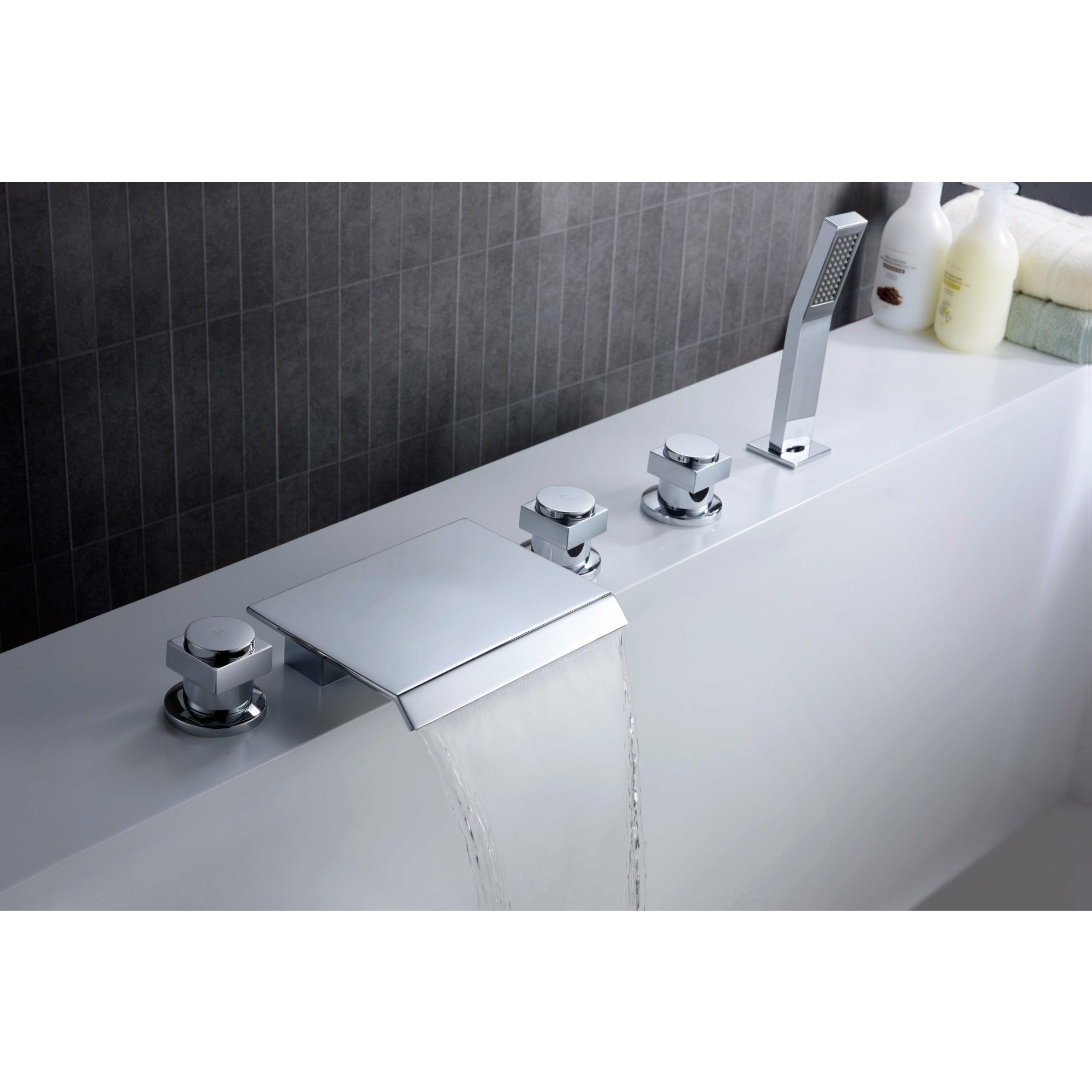 Anzzi Guaira 3-Handle Deck-Mount Roman Tub Faucet in Chrome FR-AZ044CH - FR-AZ044CH