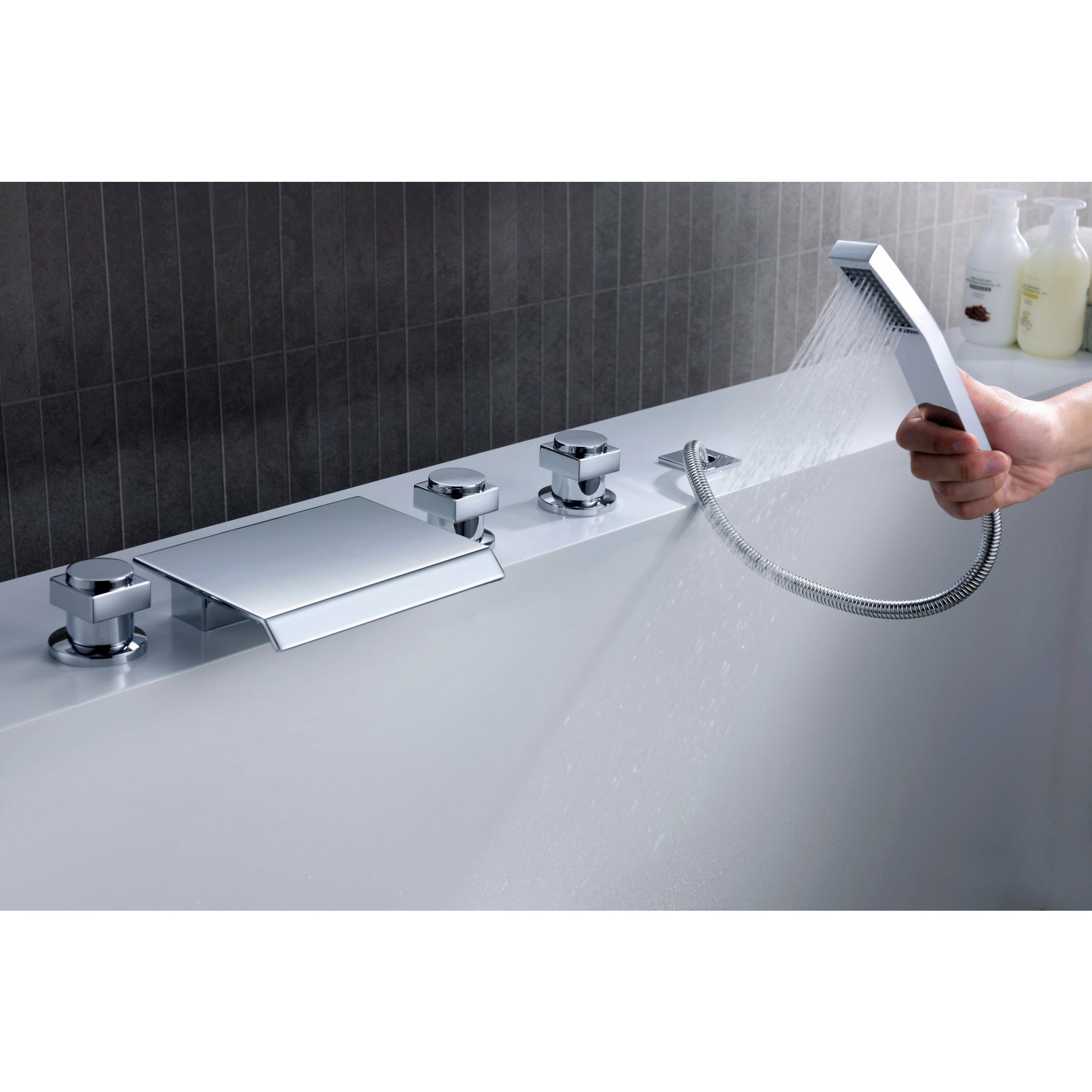 Anzzi Guaira 3-Handle Deck-Mount Roman Tub Faucet in Chrome FR-AZ044CH - FR-AZ044CH