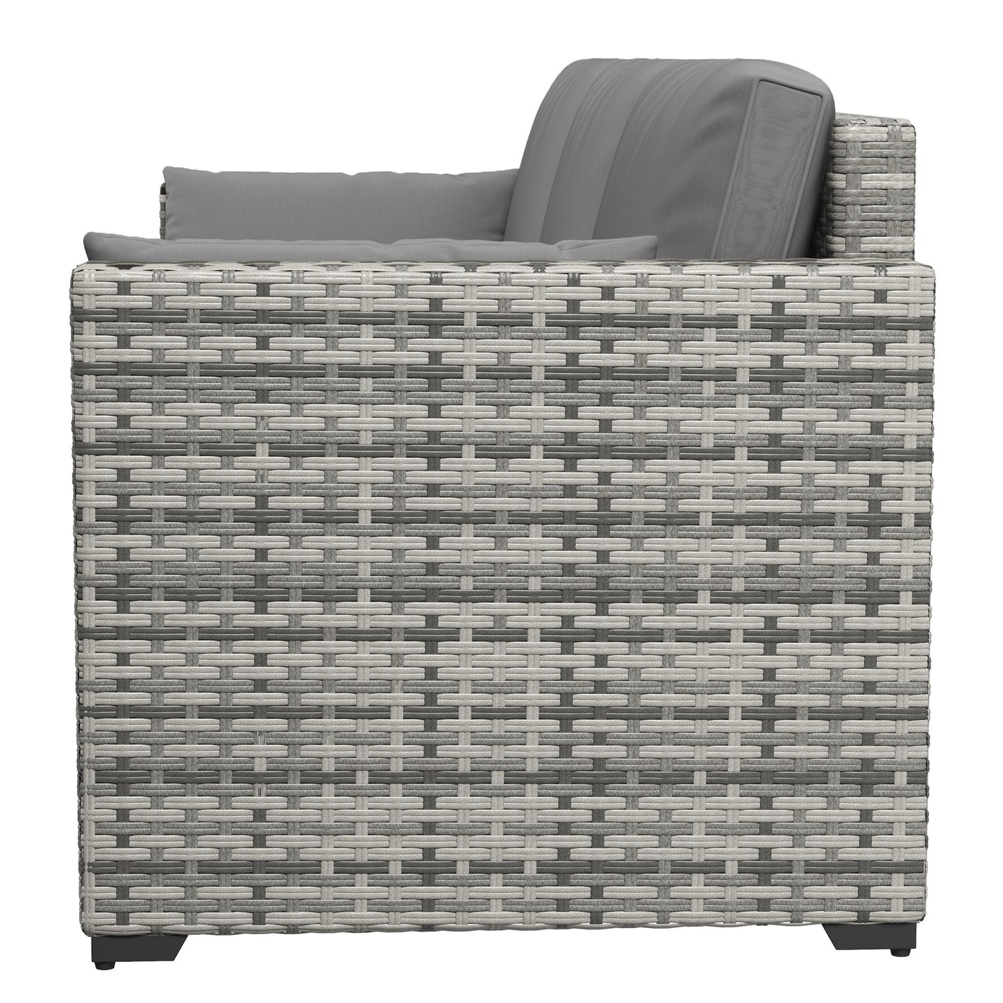 Outsunny 3-Seater Deep Seating Outdoor Sofa with Removable Cushions, Gray - 860-308V00GY