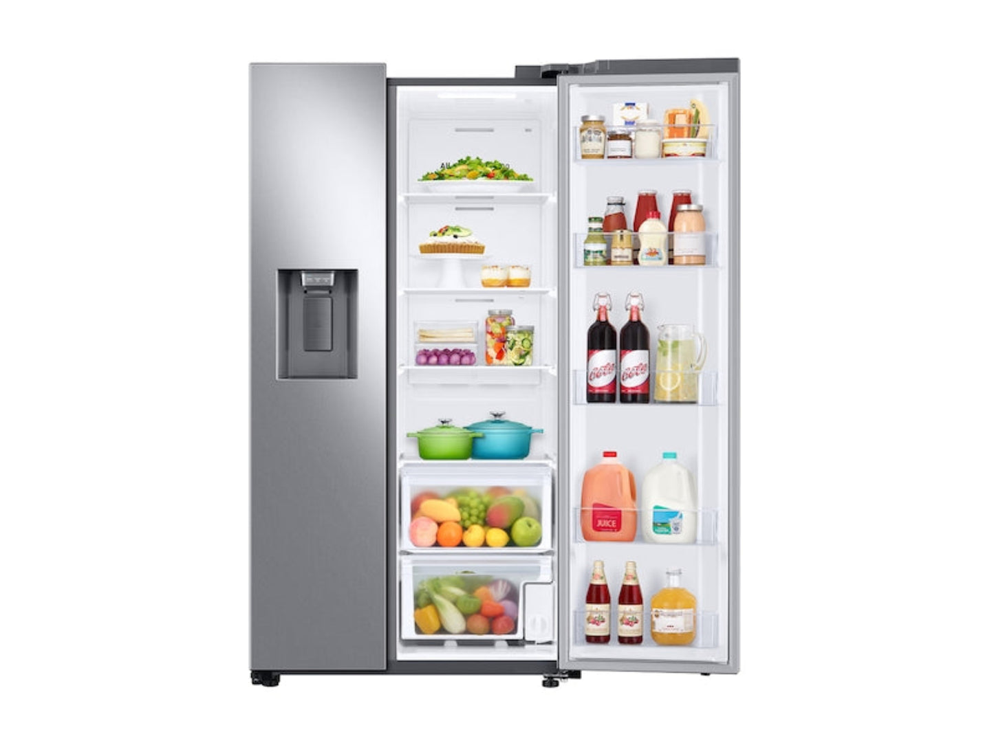 SAMSUNG 36" 27.4 cu. ft. Standard Depth Side-by-Side Refrigerator in Fingerprint Resistant Stainless Steel with Ice Maker - RS27T5200SR/AA
