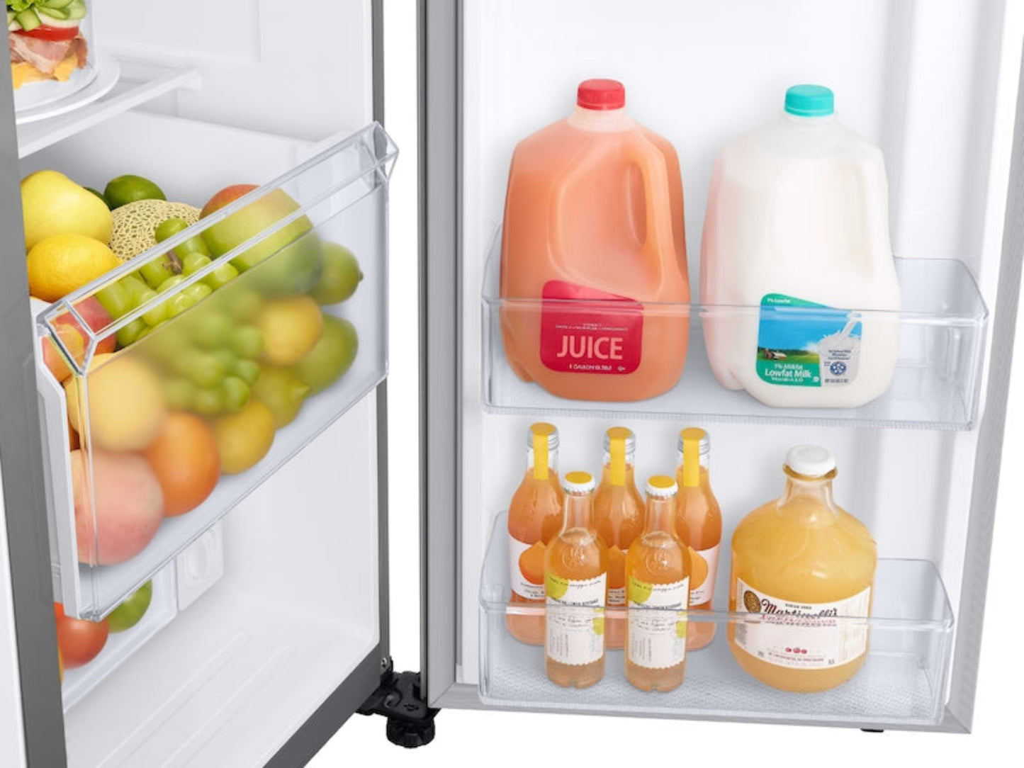 SAMSUNG 36" 26.7 cu. ft. Standard Depth Large Capacity Side-by-Side Refrigerator with Touch Screen Family Hub in Stainless Steel - RS27T5561SR/AA