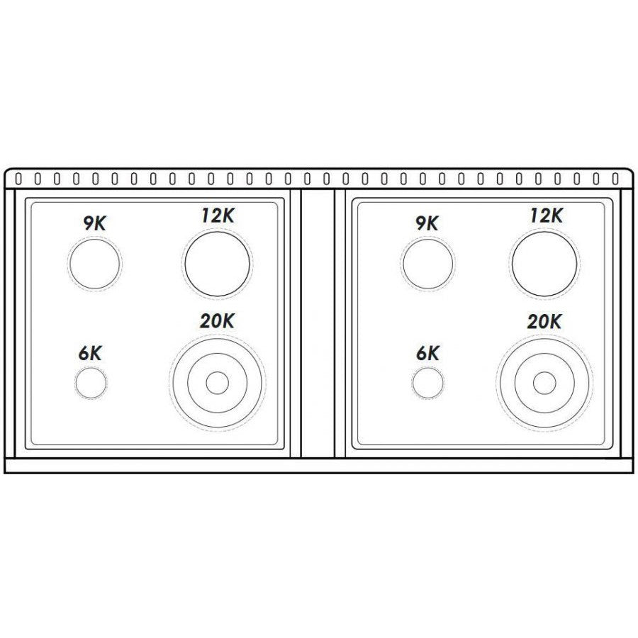 Hallman BOLD GOLD 48" 6.7 Cu. Ft. 8 Burner Freestanding Dual Fuel Range and Electric Oven - HBRDF48GD