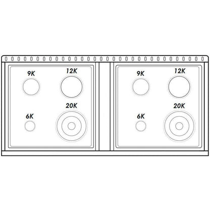 Hallman BOLD GOLD 48" 6.7 Cu. Ft. 8 Burner Freestanding Dual Fuel Range and Electric Oven - HBRDF48GD