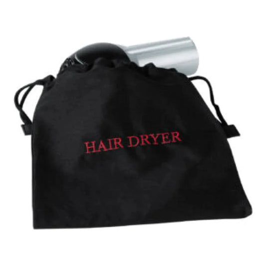 Hospitality 1 Source HDBAG Hair Dryer Bag — Black w/ Red Embroidery Case Pack of 10 Pieces - HDBAG