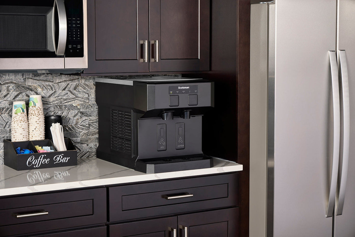 Scotsman HID207 Meridian™ Compact Countertop Nugget Ice & Water Dispenser 196 lb Production, 7 lb Storage - SCHID207AX1