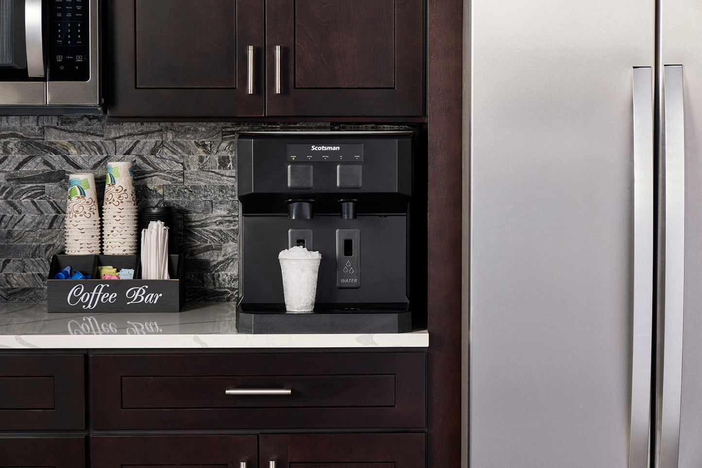 Scotsman HID207 Meridian™ Compact Countertop Nugget Ice & Water Dispenser 196 lb Production, 7 lb Storage - SCHID207AX1