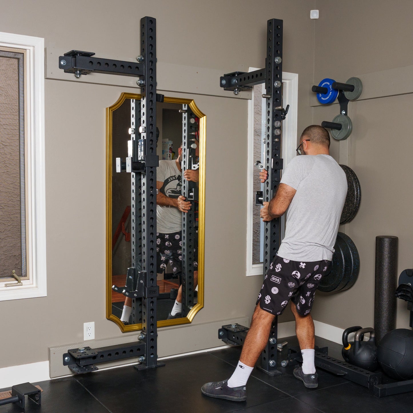 Bells Of Steel Manticore Folding Half Rack - Prebuilt (3" x 3", 1" Holes) - HLF-FLD-MTC-PREBLT