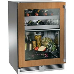 Perlick 24" Dual Zone Refrigerator and Wine Reserve with 14 Bottle and 44 Can Capacity, Panel Ready Door - HP24CO-4-4