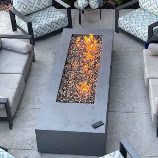HPC Fire  H-Burner Rectangular Fire Pit Burner Insert - TOR-MLFPK24X12-H-FLEX-NG