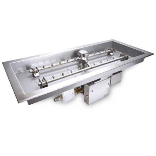 HPC Fire  H-Burner Rectangular Fire Pit Burner Insert - TOR-MLFPK24X12-H-FLEX-NG