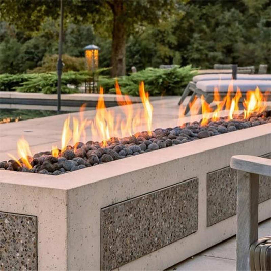 HPC Fire Linear Interlink Pan Fire Pit Burner Insert - TOR-MLFPK25X8-L-FLEX-NG