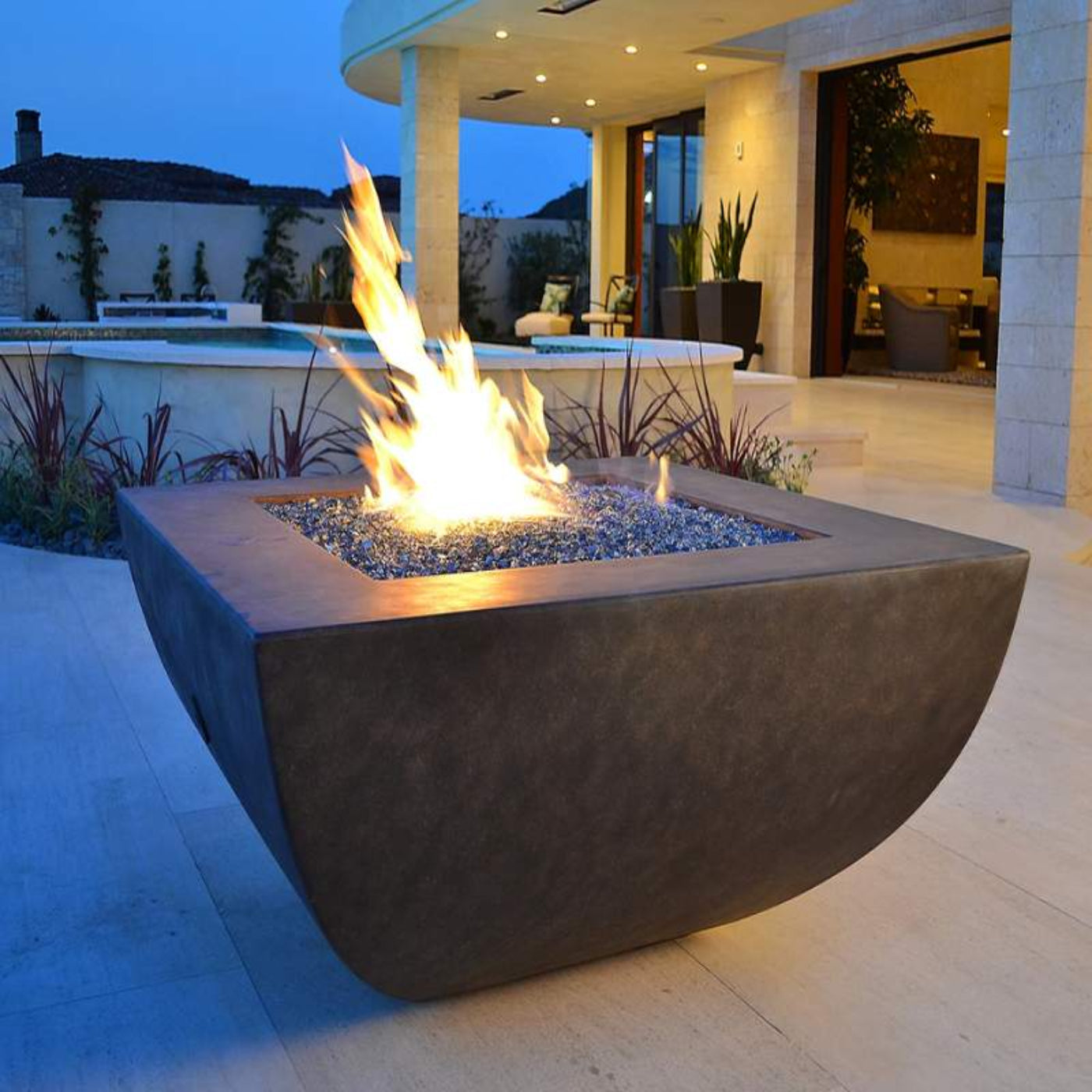 HPC Fire Phoenix Trough Copper Gas Fire Bowl, 47" x 25", LP – PHOEN47X25/TRGH-MLFPK-LP