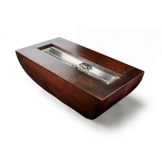 HPC Fire Phoenix Trough Copper Gas Fire Bowl, 47" x 25", LP – PHOEN47X25/TRGH-MLFPK-LP