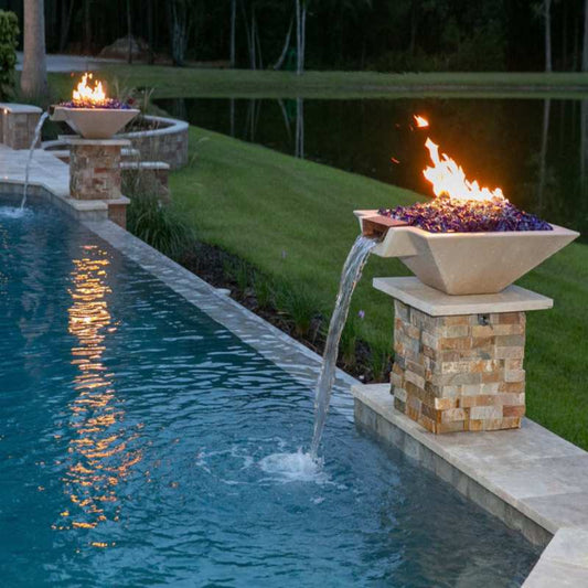 HPC Fire Sierra Copper Square Fire & Water Bowl - SIER36W-MLFPK-LP