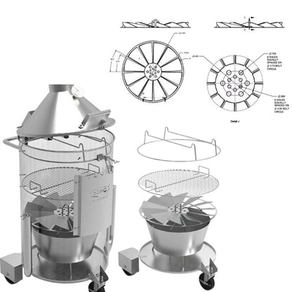 HPC Fire Stainless Steel Drum Smoker - DS-SST