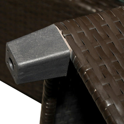 Outsunny 4-Piece PE Rattan Patio Set with Cushions & Two-Tier Coffee Table, Blue - 860-117BU