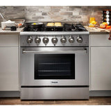 Thor Kitchen 36 in. Natural Gas Range, Refrigerator & Dishwasher Professional Appliance Package, AP-HRG3618U-2