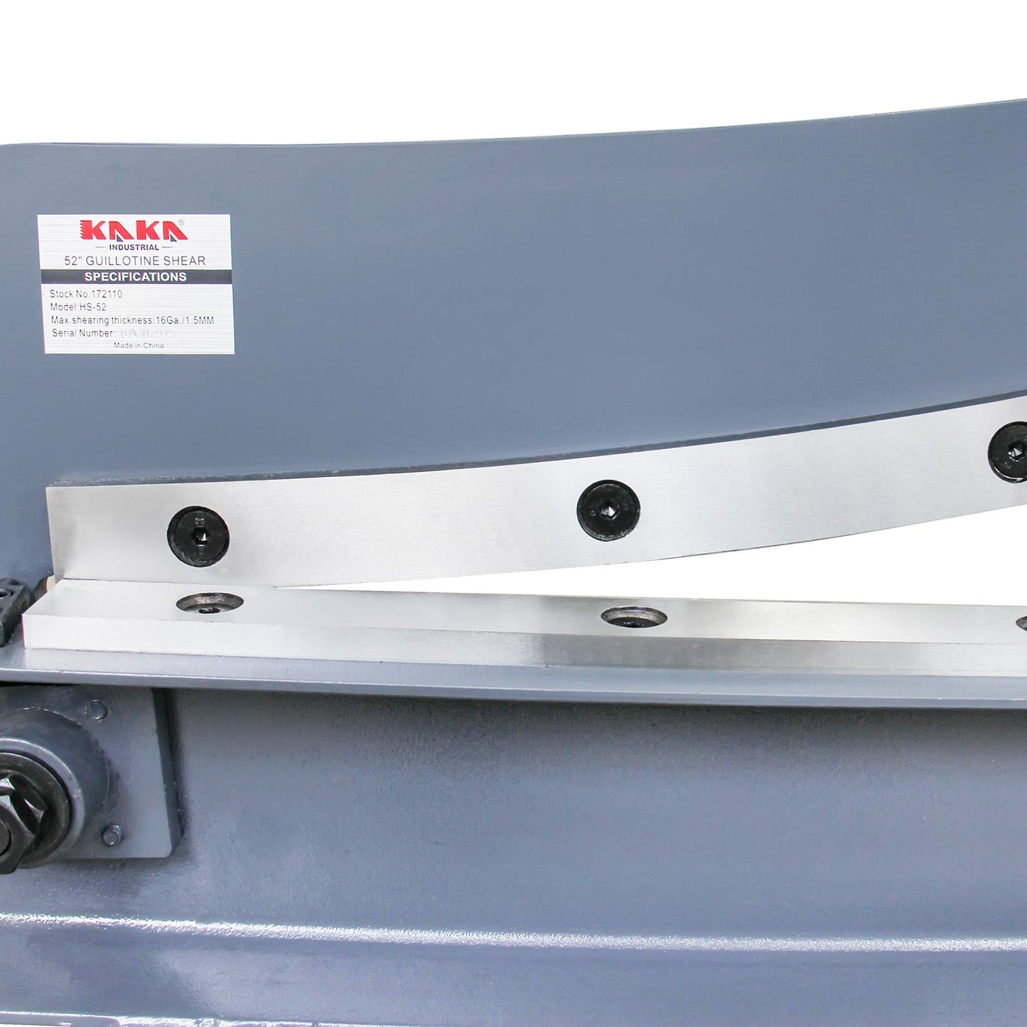 Kaka industrial HS-52 Guillotine Metal Shear, 52 inch Bed Width, 16 Gauge Metal Guillotine Shear with a Stand for Construction Work Sheet Metal Fabrication Plate Cutting Cutter - 172110