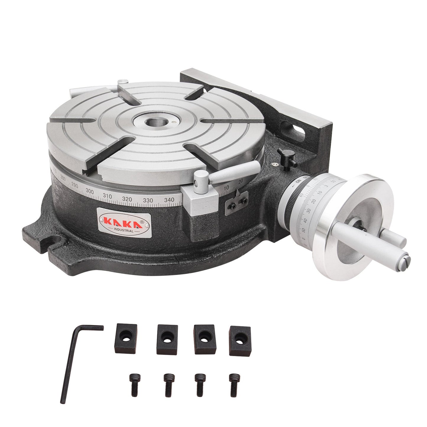 Kaka Industrial HV-10, 10" Horizontal Vertical Rotary Table TSL Vertical & Horizontal MT3 Center Sleeve Rotary Table 6 slot Precision Milling Table 360 Degrees Precision Rotary Table - 161110