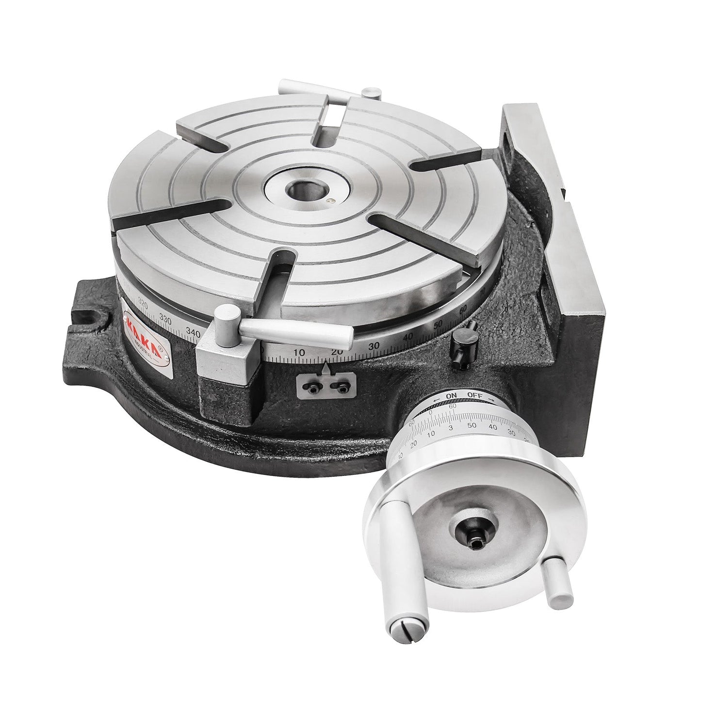 Kaka Industrial HV-10, 10" Horizontal Vertical Rotary Table TSL Vertical & Horizontal MT3 Center Sleeve Rotary Table 6 slot Precision Milling Table 360 Degrees Precision Rotary Table - 161110