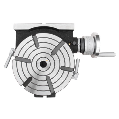 Kaka Industrial HV-10, 10" Horizontal Vertical Rotary Table TSL Vertical & Horizontal MT3 Center Sleeve Rotary Table 6 slot Precision Milling Table 360 Degrees Precision Rotary Table - 161110