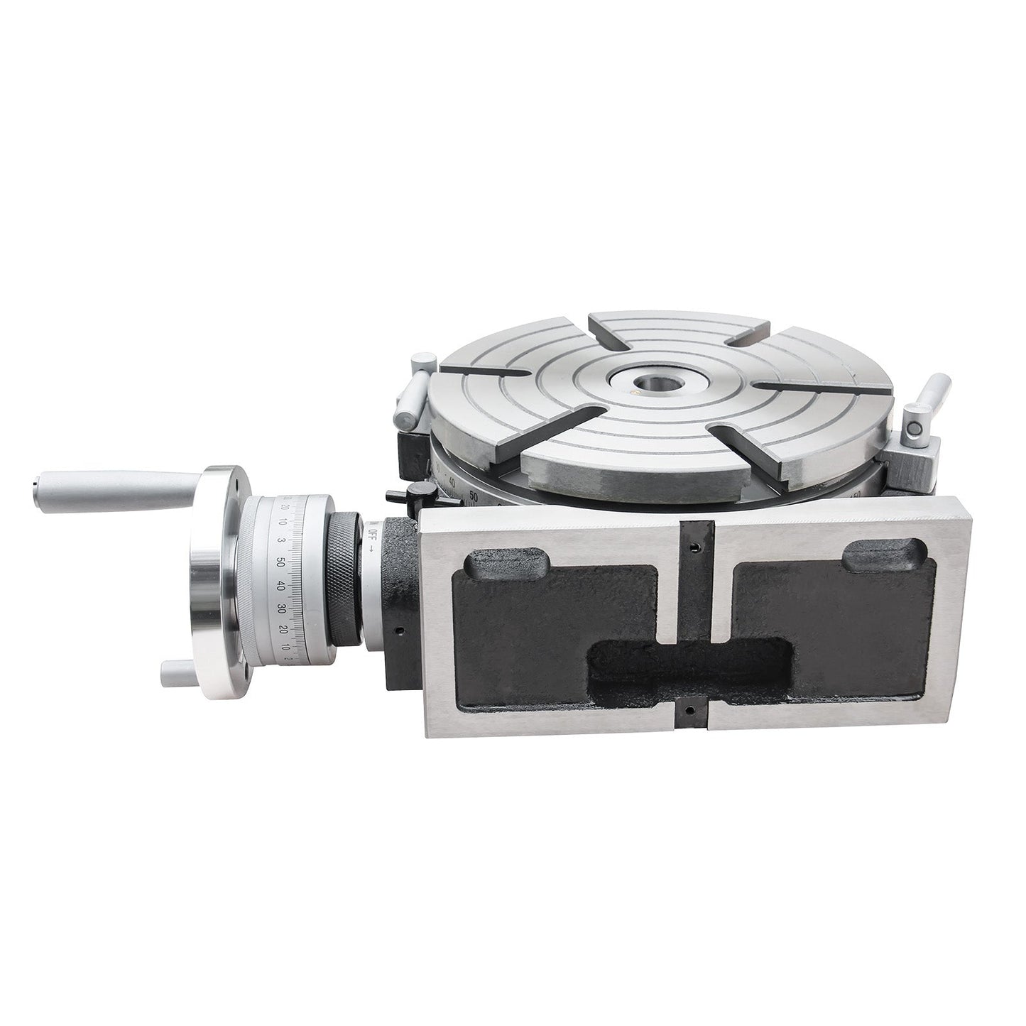 Kaka Industrial HV-10, 10" Horizontal Vertical Rotary Table TSL Vertical & Horizontal MT3 Center Sleeve Rotary Table 6 slot Precision Milling Table 360 Degrees Precision Rotary Table - 161110