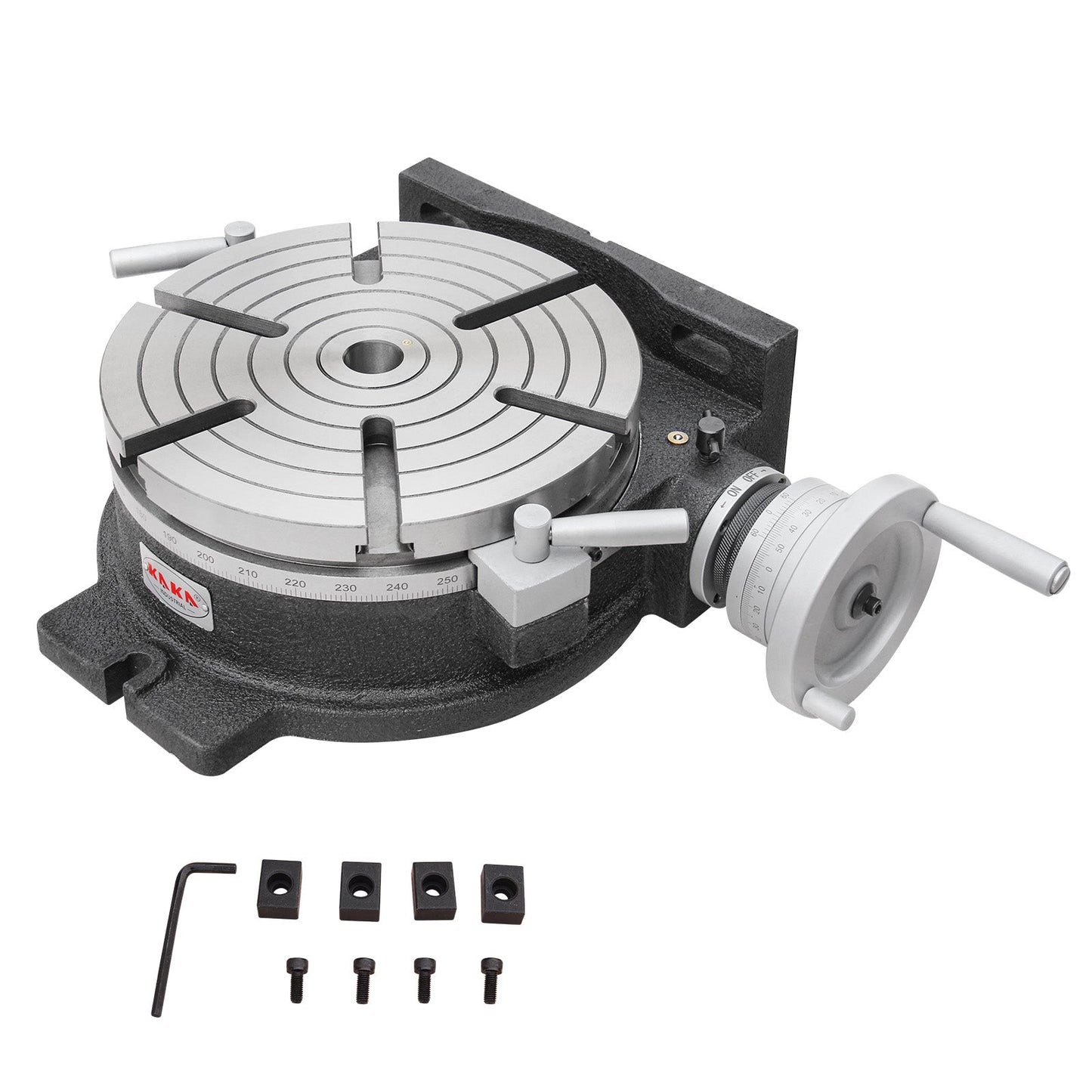 Kaka Industrial HV-12, 12" Horizontal Vertical Rotary Table TSL Vertical & Horizontal MT4 Center Sleeve Rotary Table 6 slot Precision Milling Table 360 Degrees Precision Rotary Table - 161112