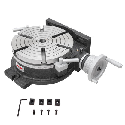 Kaka Industrial HV-12, 12" Horizontal Vertical Rotary Table TSL Vertical & Horizontal MT4 Center Sleeve Rotary Table 6 slot Precision Milling Table 360 Degrees Precision Rotary Table - 161112