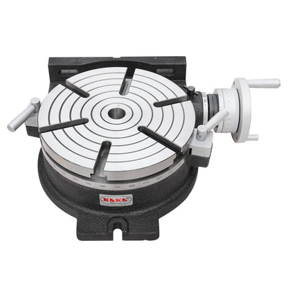 Kaka Industrial HV-12, 12" Horizontal Vertical Rotary Table TSL Vertical & Horizontal MT4 Center Sleeve Rotary Table 6 slot Precision Milling Table 360 Degrees Precision Rotary Table - 161112