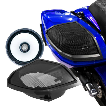 Diamond Audio 2024+ Harley Davidson CUT-IN SPEAKER LID KIT WITH HXM8F2 8” 2Ω 2-WAY SPEAKERS WITH RGB LIGHTING - MSHXM8F2LK24