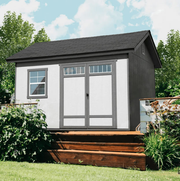 Handy Home Beachwood 8 ft. W x 12 ft. D Wood Storage Shed With Floor 19533-4