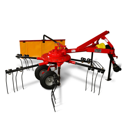 100” Mechmaxx 3-Point Hitch 6 Rotary Pull-Type Hay Rake Tedder , 15-50Hp , HT100