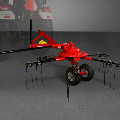 100” Mechmaxx 3-Point Hitch 6 Rotary Pull-Type Hay Rake Tedder , 15-50Hp , HT100