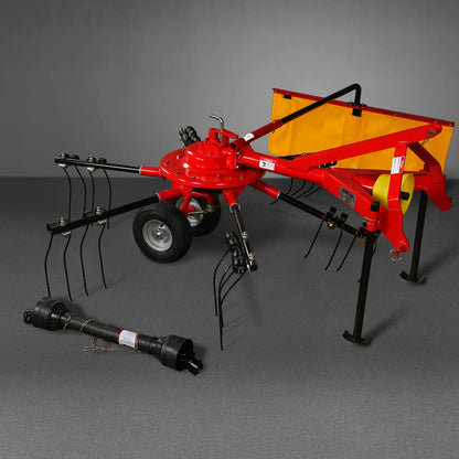 100” Mechmaxx 3-Point Hitch 6 Rotary Pull-Type Hay Rake Tedder , 15-50Hp , HT100