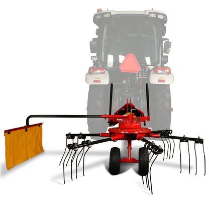 100” Mechmaxx 3-Point Hitch 6 Rotary Pull-Type Hay Rake Tedder , 15-50Hp , HT100