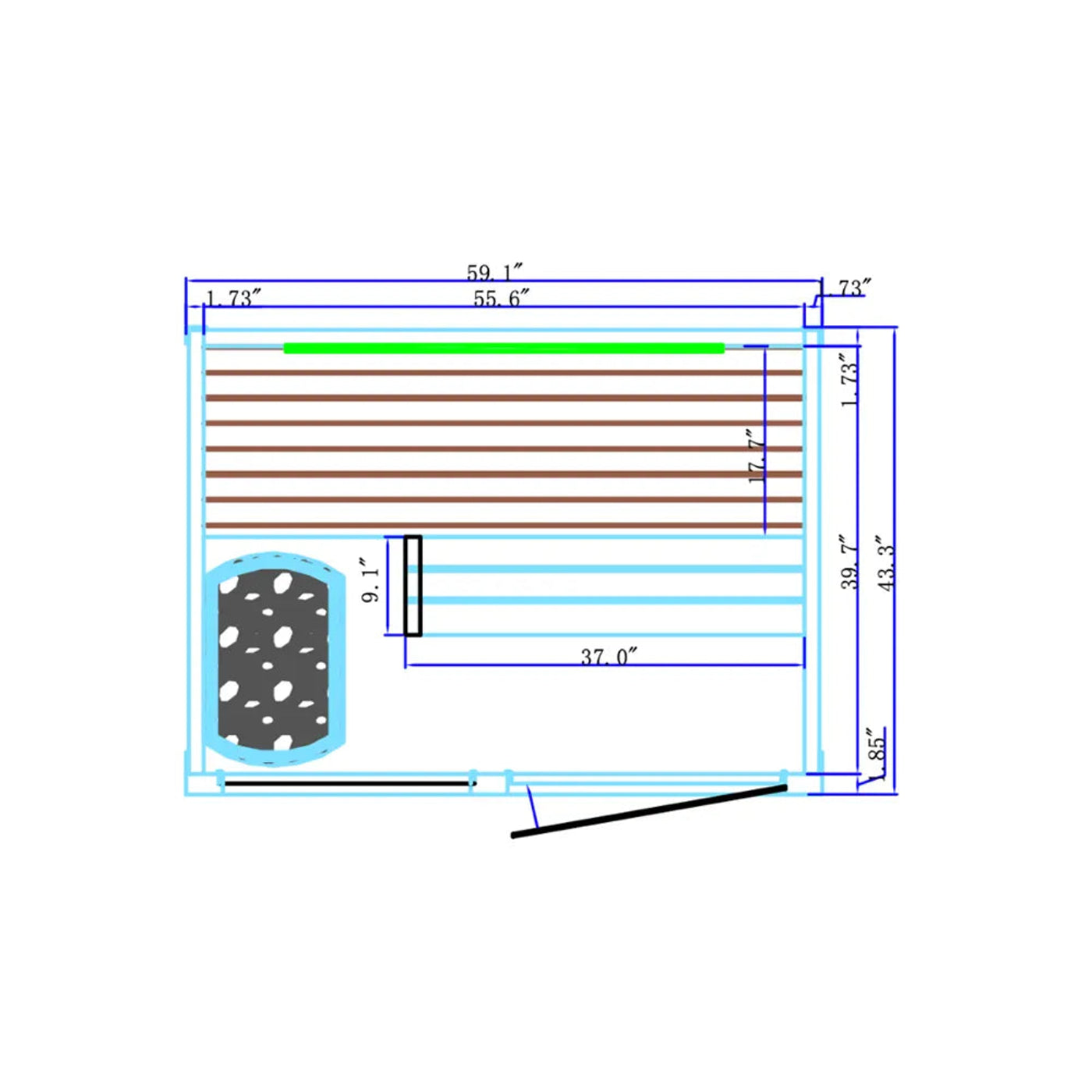 Heavenly Heat Traditional 2 Person Sauna - TD-002