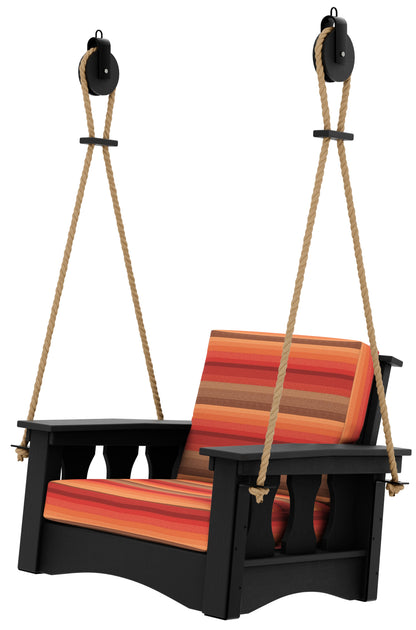 QW Amish Black Pergola Frame w/ Optional Heritage Chair Swings - 162P-HSAP-D/S