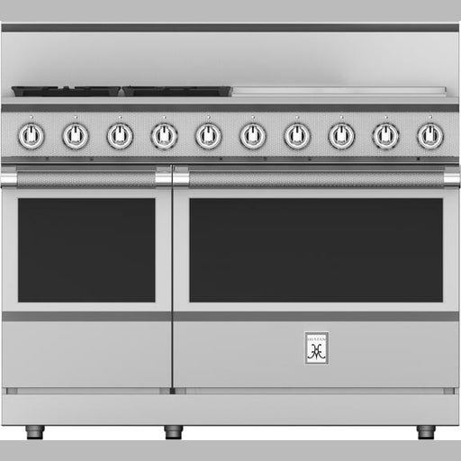 Hestan 48 Inch 5 Burner with Griddle All Gas Double Oven Range - KRG485GDLP