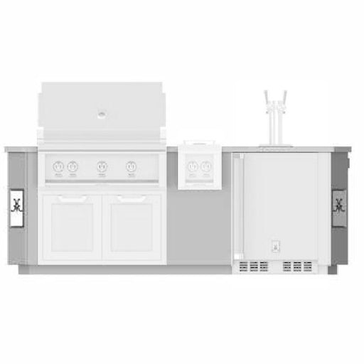 Hestan 8-Foot Outdoor Living Suite with Stainless Steel Countertop and Beer Dispenser Cutout - GESD08