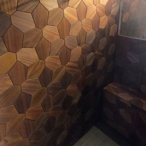 EmotionWalls Thermo-Abachi, Hexagon, Wall Panel - EW31001