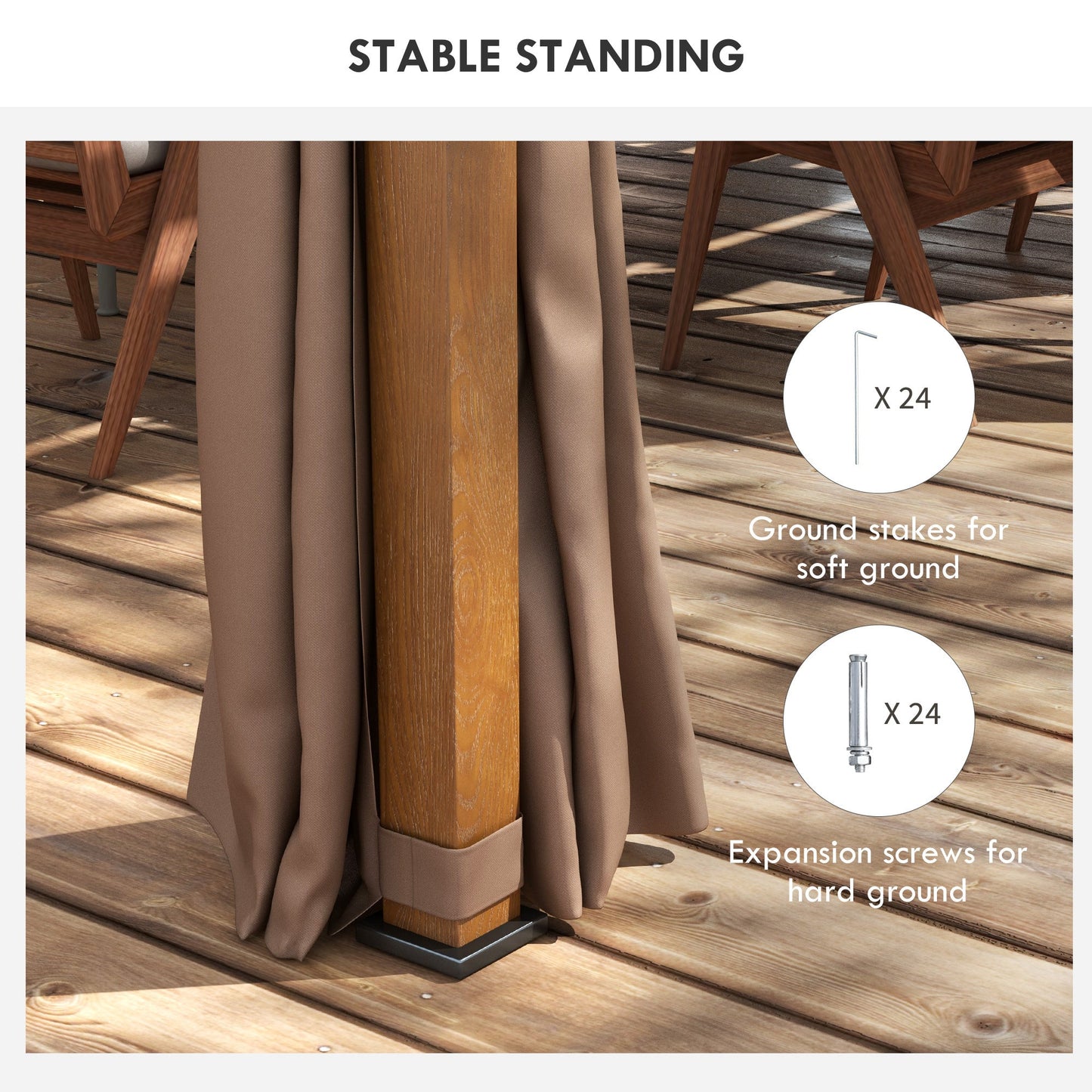 Outsunny 12' x 19' Aluminum Outdoor Pergola with Adjustable Louvered, Curtains & Netting, Natural - 84C-509V00ND