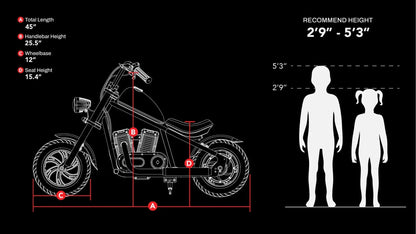 Hyper Gogo Challenger 12 Plus Electric Motorcycle, Bluetooth - EL-MB07C-ORANGE