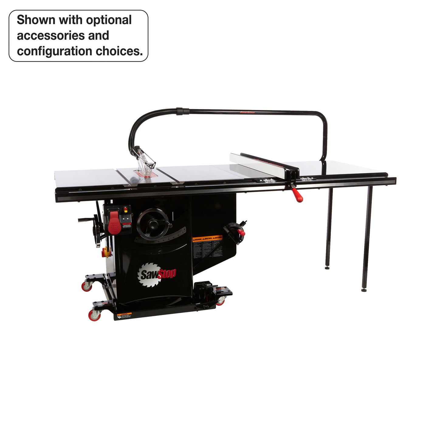SawStop 3HP, 1ph, 230v Industrial Cabinet Saw w/52" T-Glide Fence System, Rails & Extension Table
