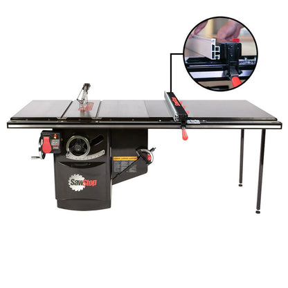 SawStop 5HP, 3ph, 480v Industrial Cabinet Saw w/52" T-Glide Advance Fence, Rails & Extension Table - ICS53480-ATGI52