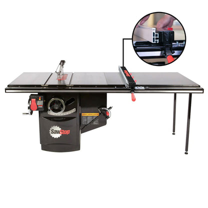 SawStop 7.5HP, 3ph, 230v Industrial Cabinet Saw w/52" T-Glide Advance Fence, Rails & Extension Table - ICS73230-ATGI52