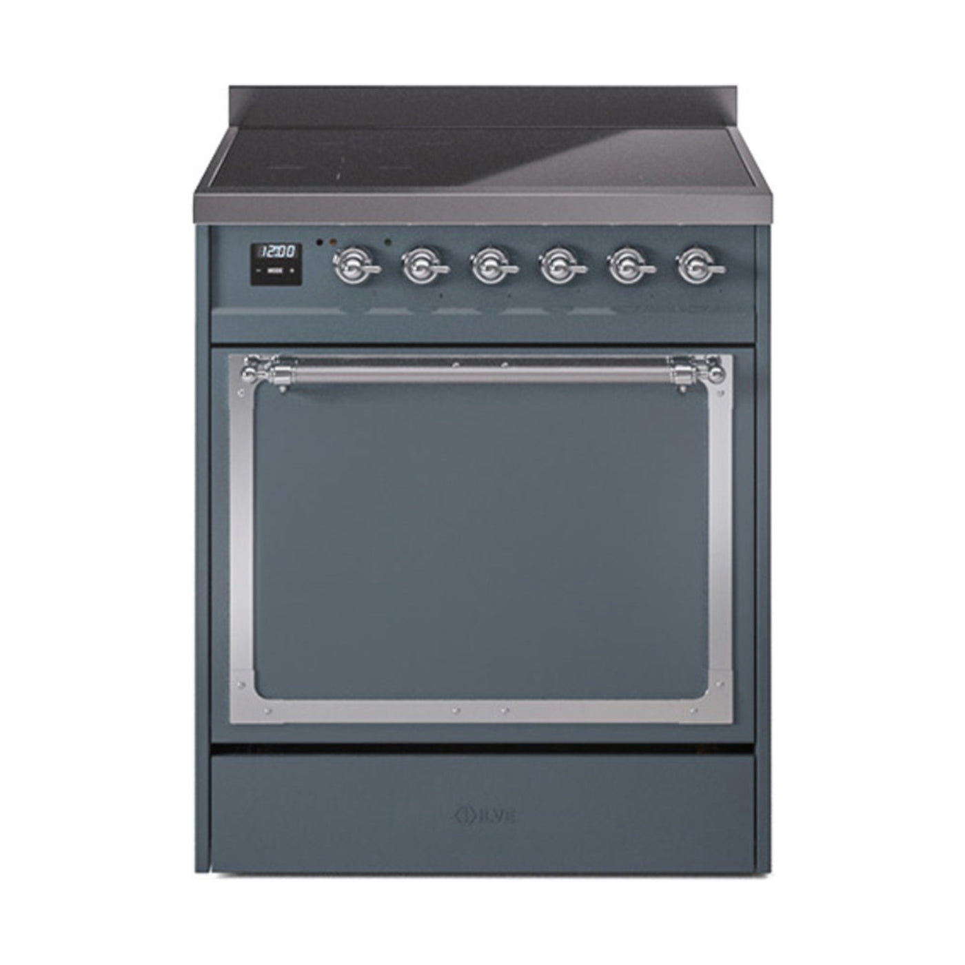 GREE ILVE 30 Inch Nostalgie II Noblesse Freestanding Induction Range with 4 Elements, Solid Door with Chrome Trim - UNI304QNMPBKC