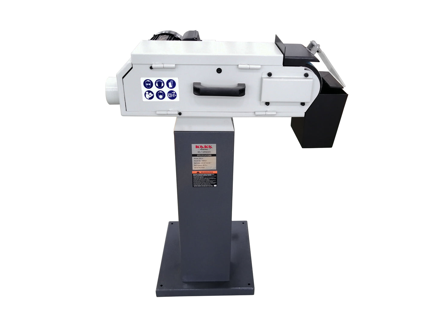 Kaka Industrial BG-4 Belt Grinder, 4 x 48 in Belt Sande, Wheel Metal Belt Grinder/Sander, Sander with Cast Iron Base, High Speed Belt Grinder 110V-60HZ-1PH - 189021V110