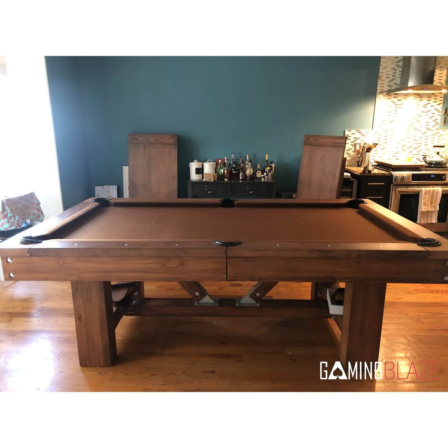 Playcraft Willow Bend Slate Pool Table w/ Dining Top & Bench - PTWILTOF07