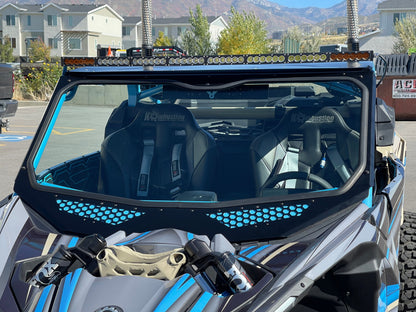 Moto Armor Can-Am Maverick X3 Full Glass Windshield for VOODOO Cage - MA-VOODOOX3-WS-GLS-BLK-Y